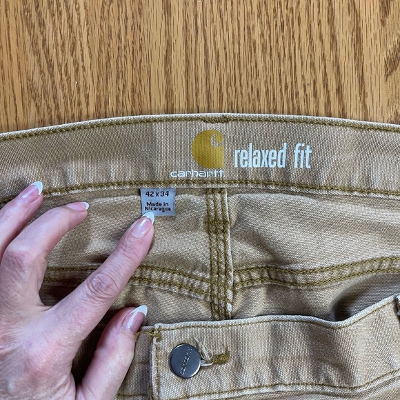 Carhartt Men’s Khaki Relaxed Fit Utility Work Pants Size 42x34 - Picture 5 of 11